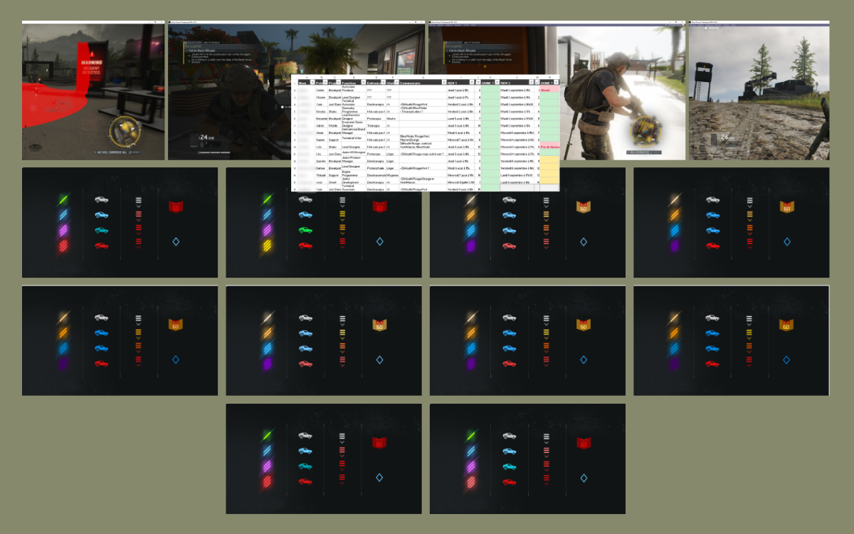 Images de visualisation des icons du jeu en fonction du mode de daltonisme sélectionné